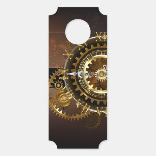 Steampunk clock with antique gears door hanger