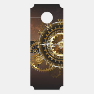 Steampunk clock with antique gears door hanger