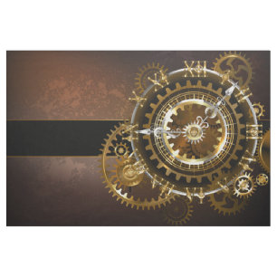 Steampunk clock with antique gears fabric