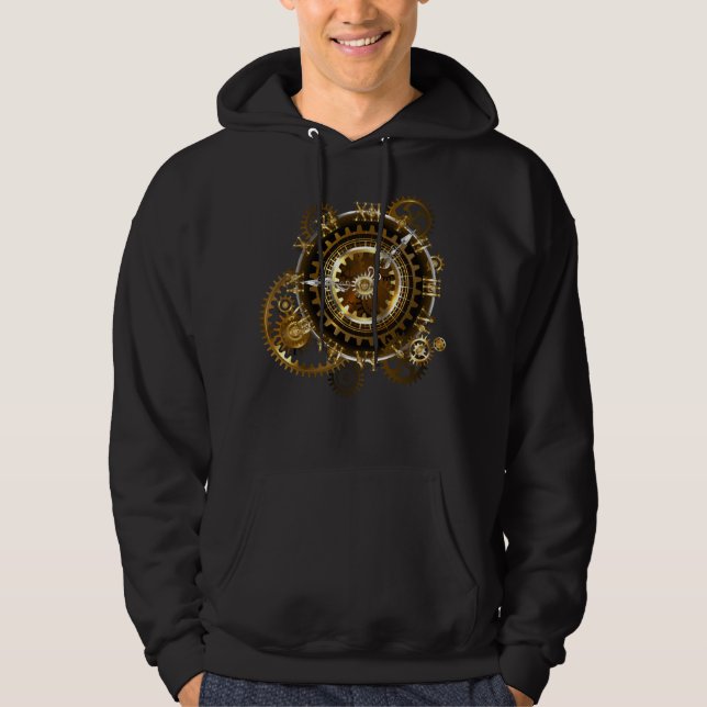 Steampunk clock with antique gears hoodie (Front)