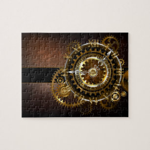 Steampunk clock with antique gears jigsaw puzzle