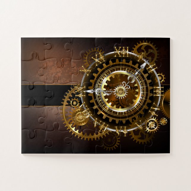 Steampunk clock with antique gears jigsaw puzzle (Horizontal)