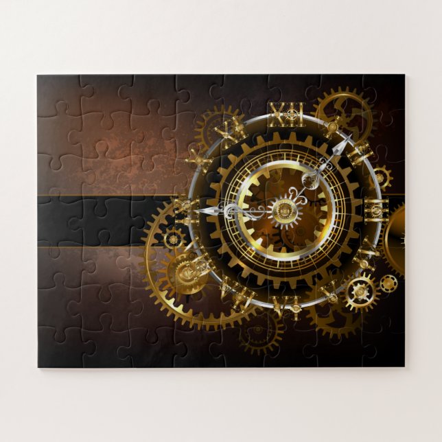 Steampunk clock with antique gears jigsaw puzzle (Horizontal)