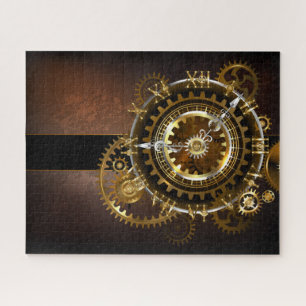 Steampunk clock with antique gears jigsaw puzzle