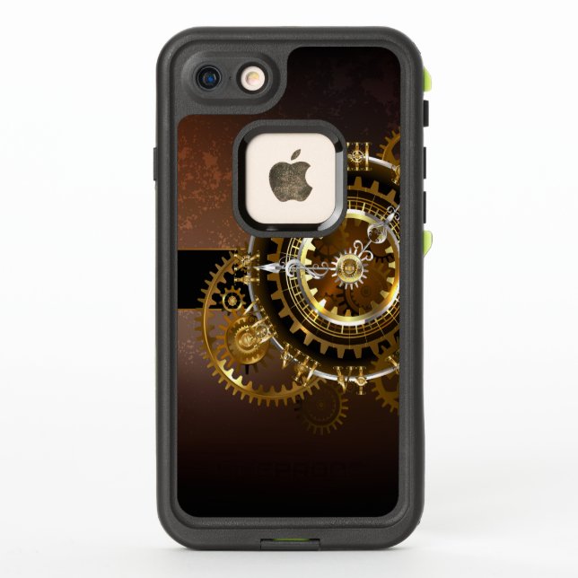 Steampunk clock with antique gears LifeProof iPhone case (Back)