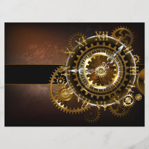 Steampunk clock with antique gears menu