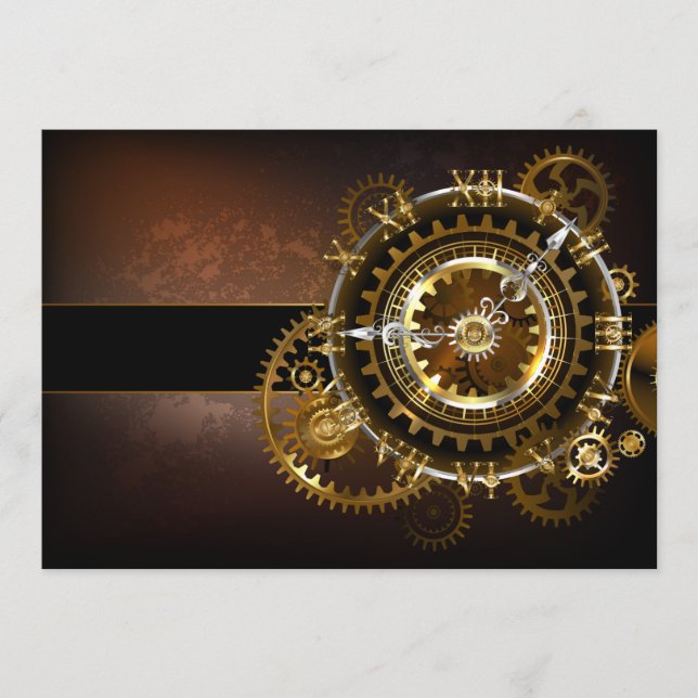 Steampunk clock with antique gears menu (Front)