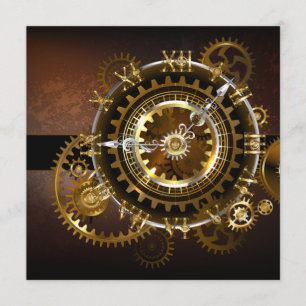 Steampunk clock with antique gears programme