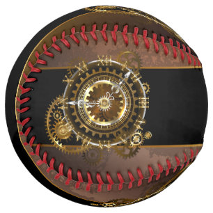 Steampunk clock with antique gears softball