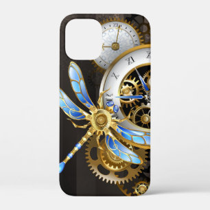 Steampunk Clock with Mechanical Dragonfly iPhone 12 Mini Case