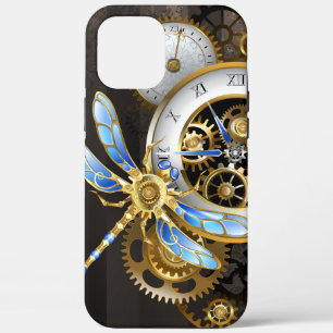 Steampunk Clock with Mechanical Dragonfly iPhone 12 Pro Max Case