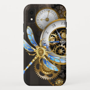 Steampunk Clock with Mechanical Dragonfly iPhone XR Case
