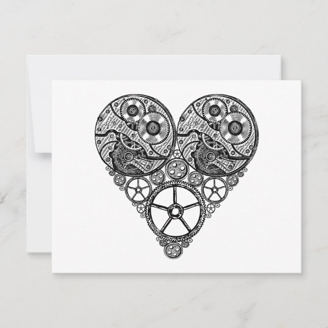 Steampunk Clock Works and Gear Heart Engaged (Front)