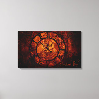 Steampunk clock Wrapped Canvas
