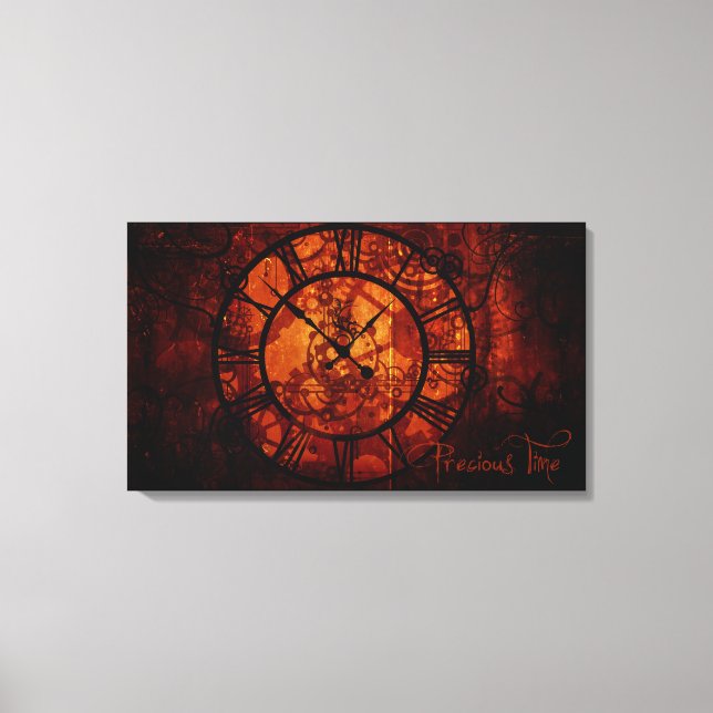 Steampunk clock Wrapped Canvas (Front)