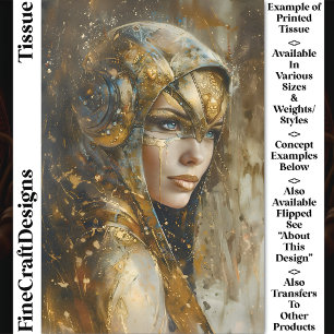 Steampunk Clockpunk Metallic Woman CV2 Decoupage Tissue Paper