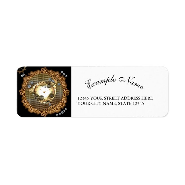 Steampunk, clocks and gears in golden colorsg (Front)