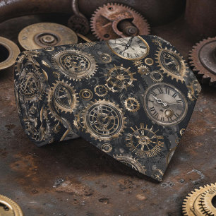 Steampunk Clocks Custom Necktie Tie
