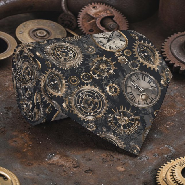 Steampunk Clocks Custom Necktie Tie (Creator Uploaded)