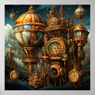 Steampunk Clocks Poster