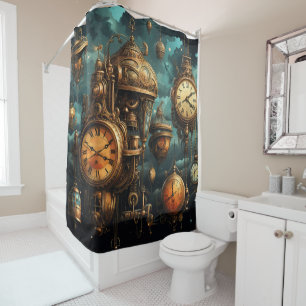 Steampunk Clocks Shower Curtain