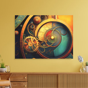 Steampunk Clockwork Abstract Design Canvas Print