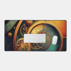Steampunk Clockwork Abstract Design Desk Mat