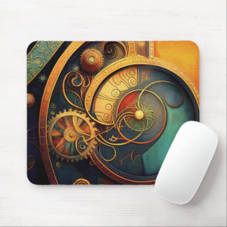 Steampunk Clockwork Abstract Design Mouse Mat