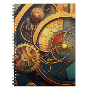 Steampunk Clockwork Abstract Design Notebook