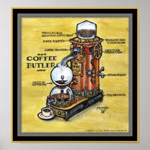 Steampunk Coffee Butler print