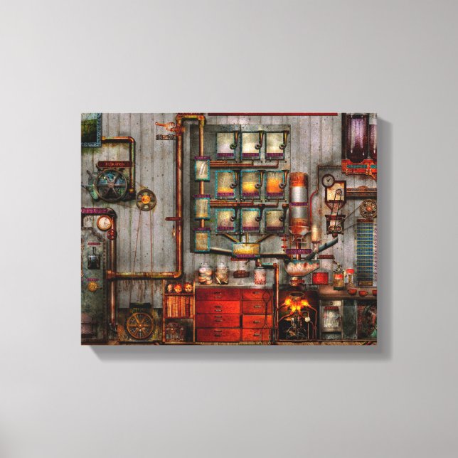 Steampunk - Coffee - The company coffee maker Canvas Print (Front)