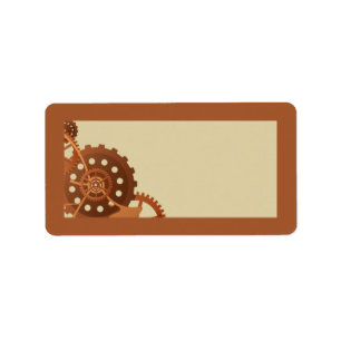 Steampunk Cogs Gears Wedding Mailing Address Label