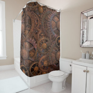 Steampunk Cogs Wheels Shower Curtain
