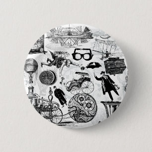 Steampunk Collage Number 2 6 Cm Round Badge