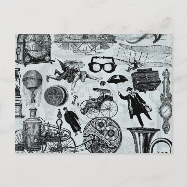 Steampunk Collage Number 2 Postcard (Front)
