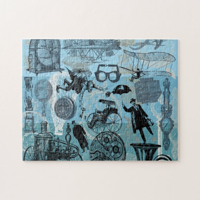 Steampunk Collage Time Traveller Jigsaw Puzzle (Horizontal)