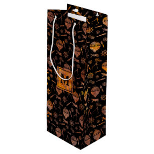 Steampunk Colorful Rusty Hot Air Balloons Monogram Wine Gift Bag