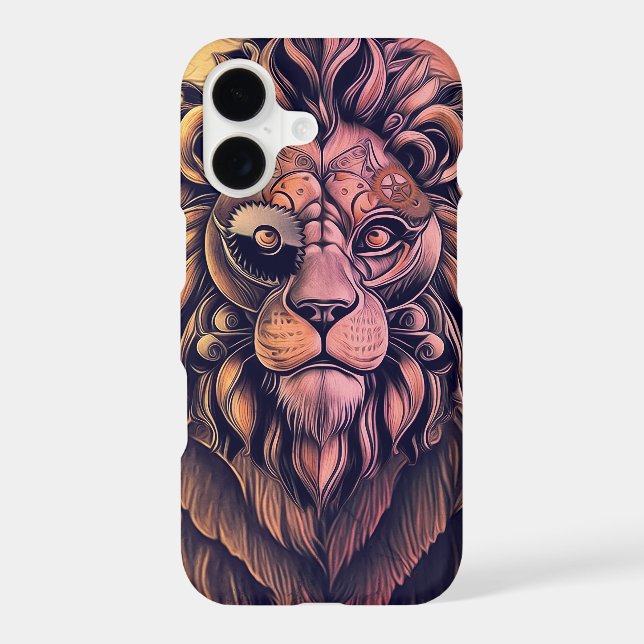 Steampunk Colour Gradient Rustic Lion (Back)