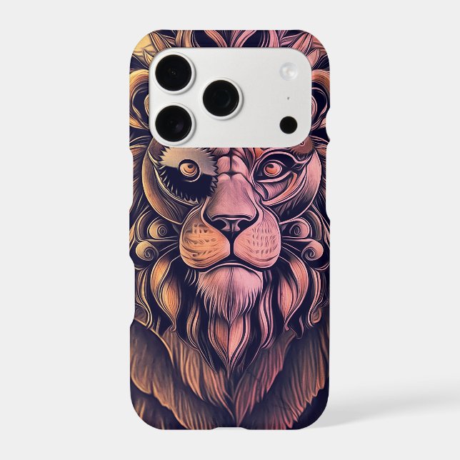 Steampunk Colour Gradient Rustic Lion (Back)