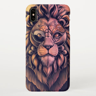 Steampunk Colour Gradient Rustic Lion iPhone XS Max Case