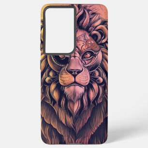 Steampunk Colour Gradient Rustic Lion Samsung Galaxy Case