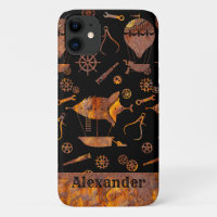 Steampunk Colourful Rusty Airships Custom Name