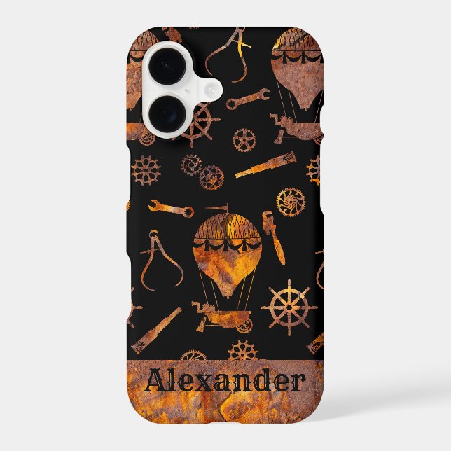 Steampunk Colourful Rusty Ballooning Custom Name (Back)