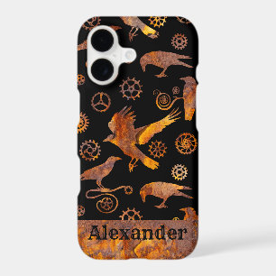 Steampunk Colourful Rusty Gears and Crows Custom