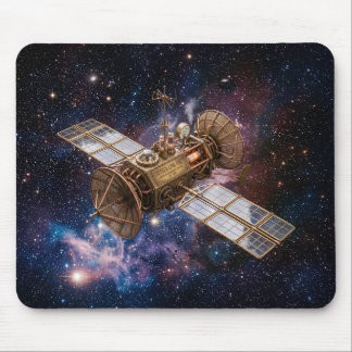 Steampunk Communications Satellite Starfilled Mouse Mat