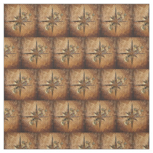 Steampunk Compass Star Fabric