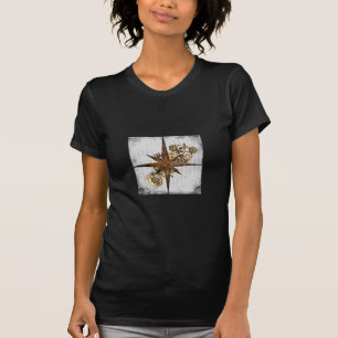 Steampunk Compass Star Grunge T-Shirt
