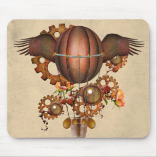 Steampunk Copper Winged Balloon Mouse Mat