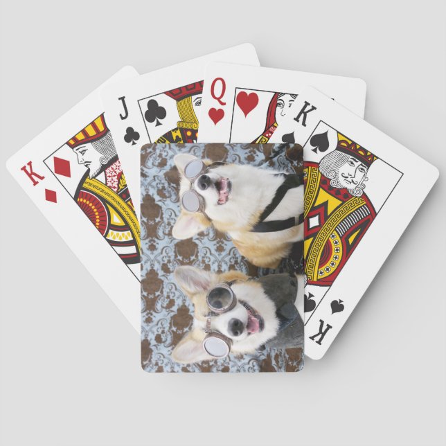 Steampunk Corgis Playing Cards (Back)