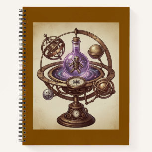 Steampunk Cosmic Voodoo Doll Orrery Fantasy Notebook